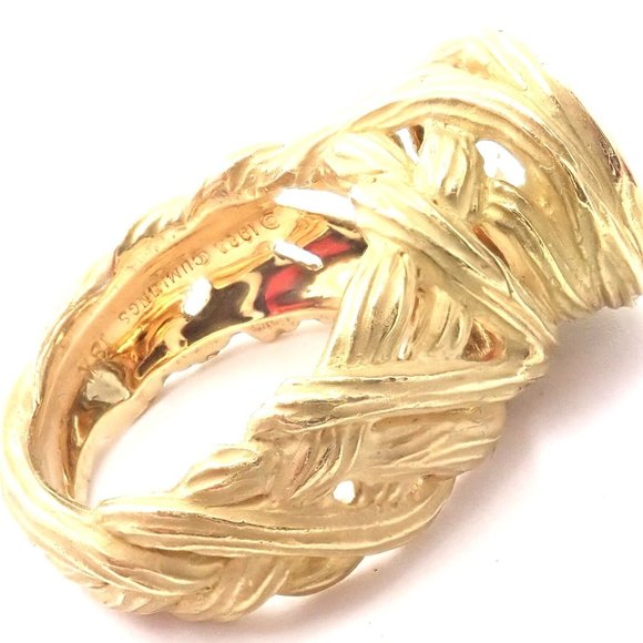 Authentic! Angela Cummings 18k Yellow Gold Large Aquamarine Ring - Picture 2 of 8